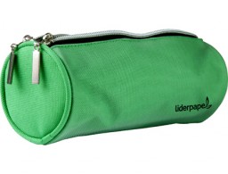 Portatodo Liderpapel cilíndrico con 2 cremalleras de nylon verde 205x75x75mm.